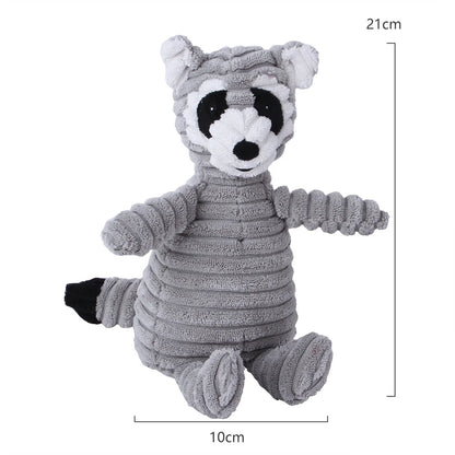 Plush Dog Toys for Puppy Pets Bite Resistant Squeaky Toys Corduroy Dog Companionship Toy Animals Shape Training Accessories for