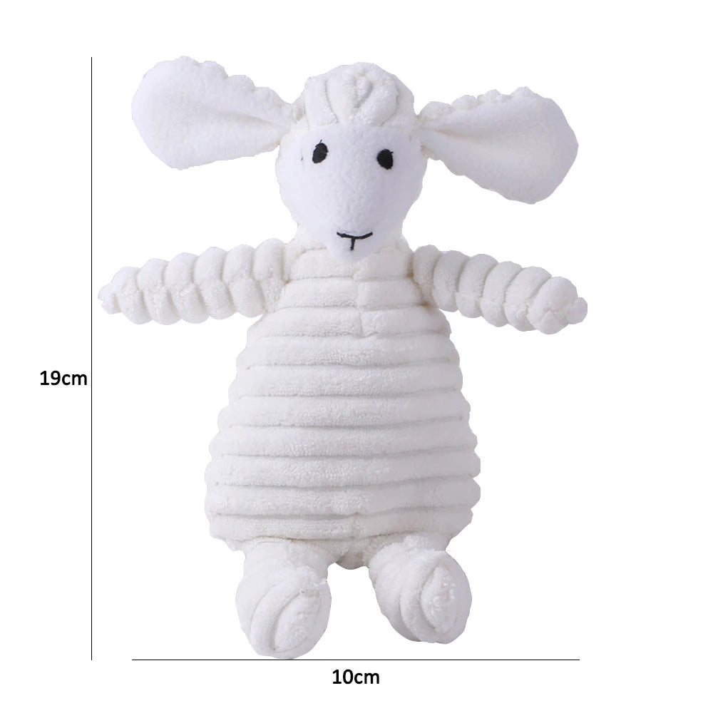 Plush Dog Toys for Puppy Pets Bite Resistant Squeaky Toys Corduroy Dog Companionship Toy Animals Shape Training Accessories for
