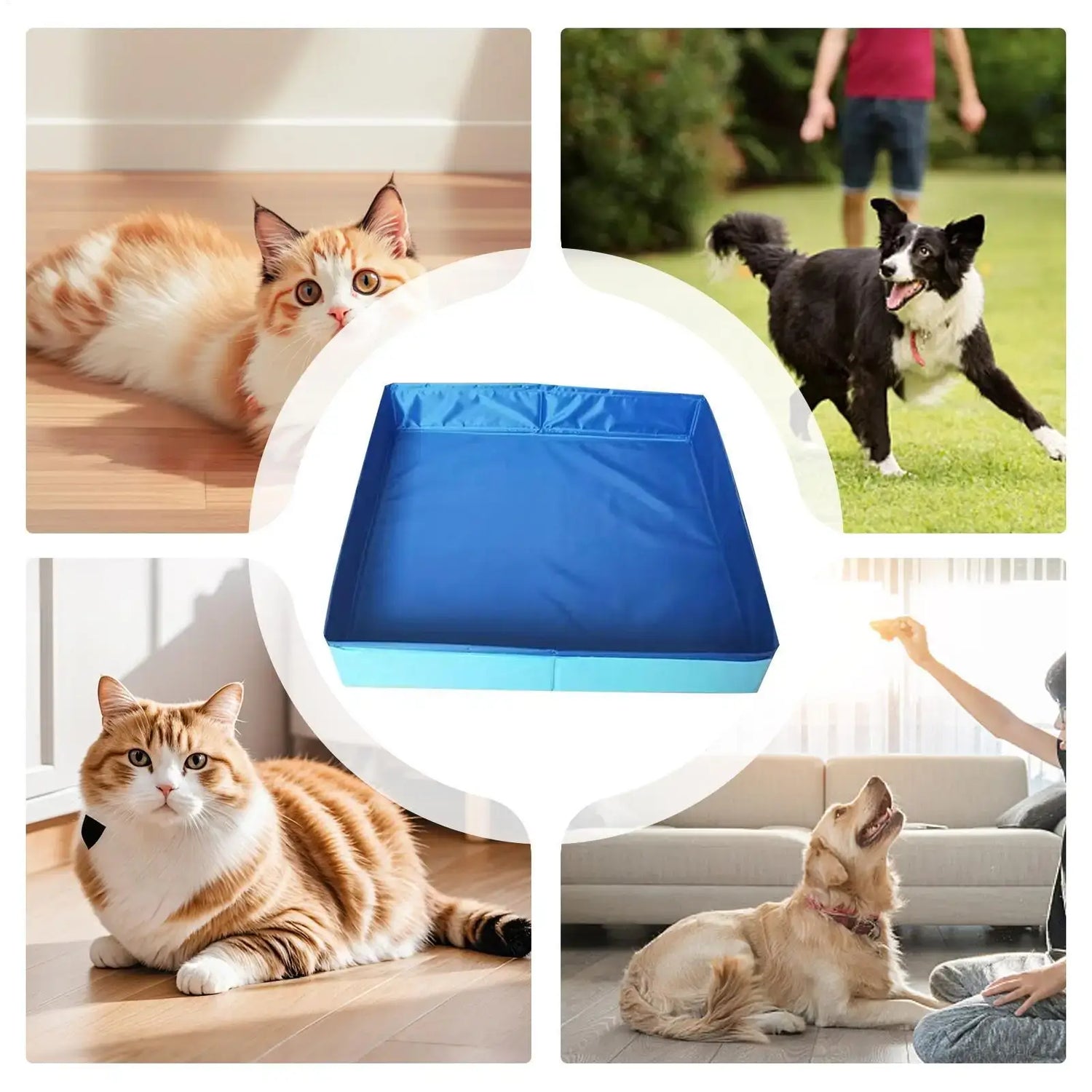 PVC Foldable Wading Pool Pet Swimming Pool For Dog Non-Inflatable Save Space Pet Puppy Bathing Tub For Puppy Cats Other Animals