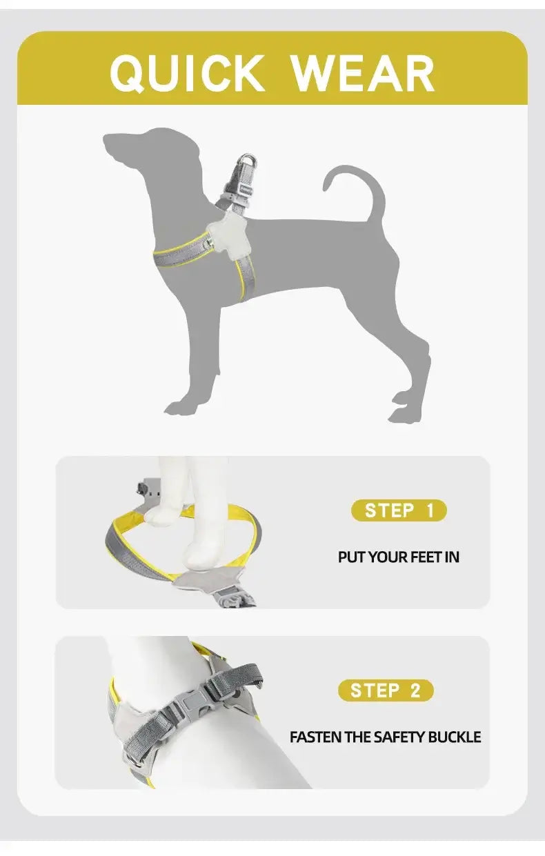 Reflective Pet Dog Harness For Small Medium Dogs Cat No Pull Vest Harnesses Puppy Chest Strap Pug Chihuahua Bulldog Supplies