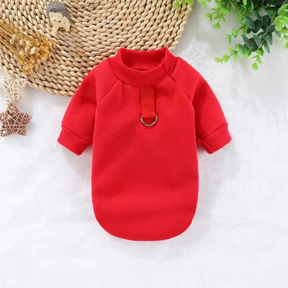 Red dog winter hoodie sweater for small dogs, solid pullover pet sweatshirt for winter, XL, dog winter hoodie