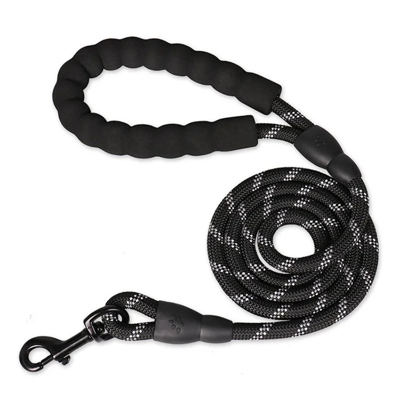 Reflective Dog Leash With Comfortable Padded Handle - Double Heavy Duty Traction Rope For Strong Dogs - Enhance Safety And Contr.
