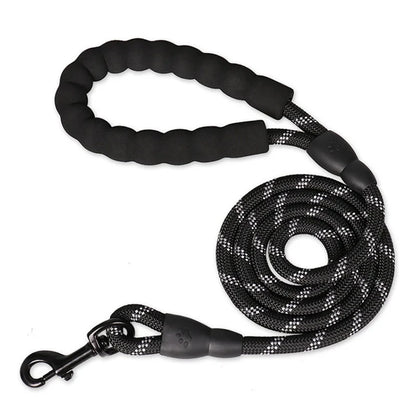 Reflective Dog Leash With Comfortable Padded Handle - Double Heavy Duty Traction Rope For Strong Dogs - Enhance Safety And Contr.