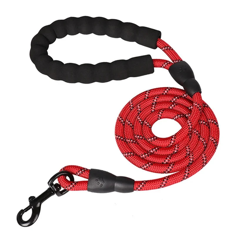 Reflective Dog Leash With Comfortable Padded Handle - Double Heavy Duty Traction Rope For Strong Dogs - Enhance Safety And Contr.