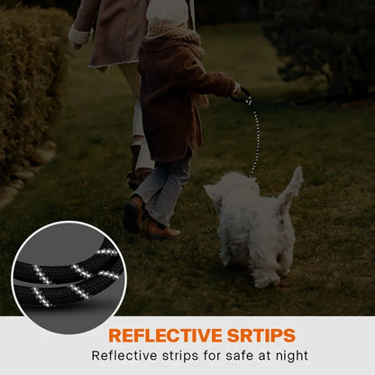 Reflective Dog Leash With Comfortable Padded Handle - Double Heavy Duty Traction Rope For Strong Dogs - Enhance Safety And Contr.