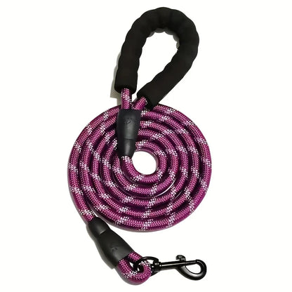Reflective Dog Leash With Comfortable Padded Handle - Double Heavy Duty Traction Rope For Strong Dogs - Enhance Safety And Contr.