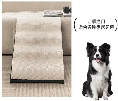 Washable pet stairs for dogs and cats, featuring a removable and washable design in a soft beige color.