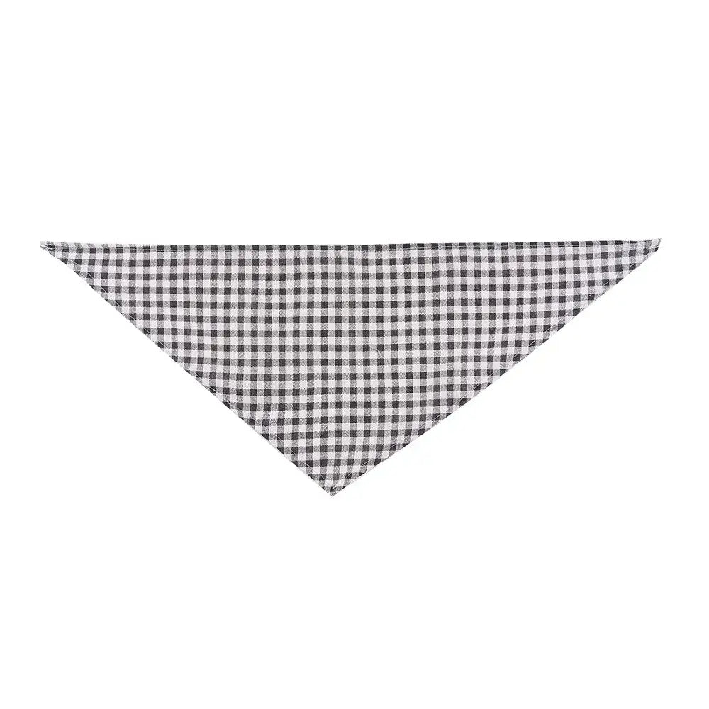 reversible dog bandana black and white gingham triangle scarf for puppies and small dogs