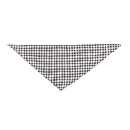 reversible dog bandana black and white gingham triangle scarf for puppies and small dogs