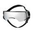 Gray small breed dog goggles with UV-blocking PC lenses and adjustable straps for outdoor eye protection