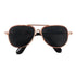 dog sunglasses for small dogs grey-A metal aviator pet sunglasses with black lenses for stylish summer photos