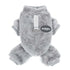 small dog fleece sweater gray winter pet clothes for Chihuahua Yorkie plush pajama outfit with harness ring