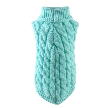 Warm Dog Sweaters for Small Dogs Turtleneck Knitted Winter Dog Clothes Pet Puppy Cat Sweater Vest Chihuahua French Bulldog Coat
