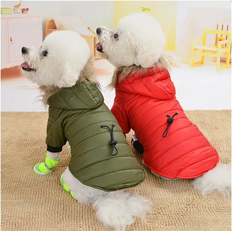 Small dog winter jacket for small and medium dogs, warm hooded pet coat for French Bulldog, Chihuahua, cat, and rabbit