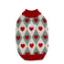 small dog winter sweater vintage red heart pattern knitted turtleneck dog coat for Chihuahua Yorkie warm autumn winter