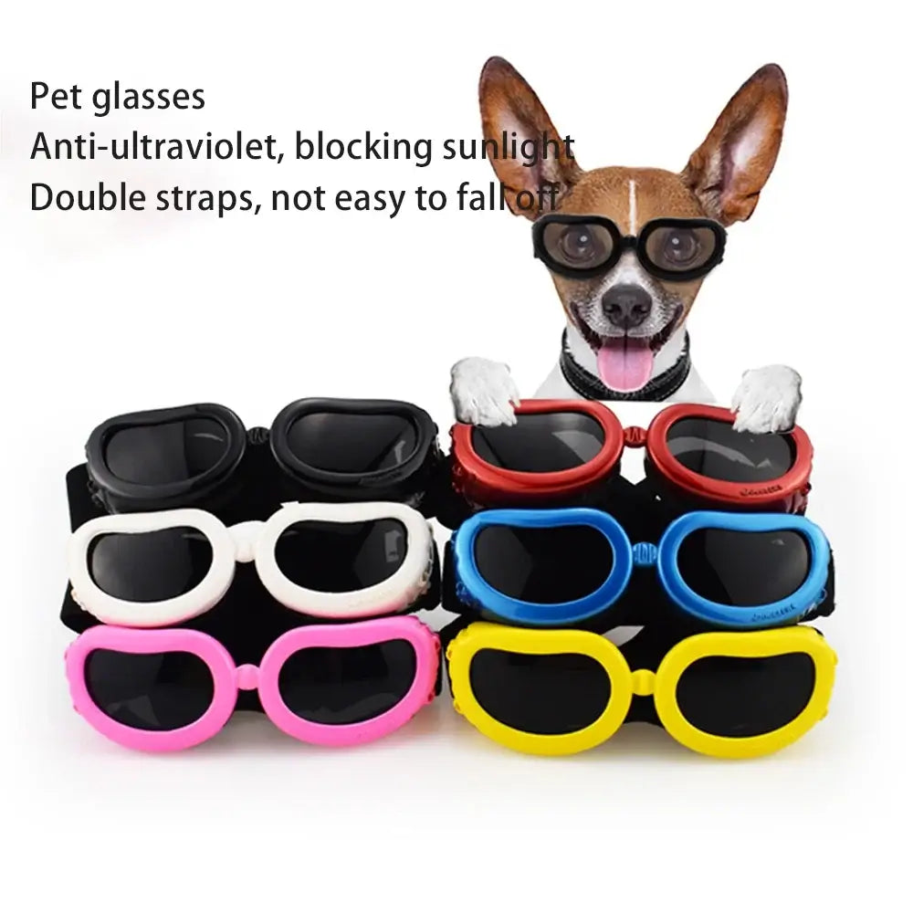 dog sunglasses for small dogs with adjustable strap, UV and wind protection pet glasses for small and medium dogs
