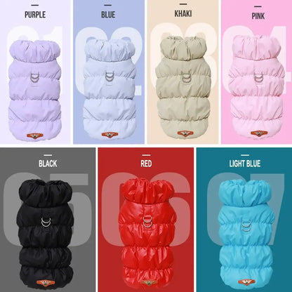 Small dog winter coat padded pet jacket for Chihuahua and French Bulldog, warm windproof vest in multiple colors