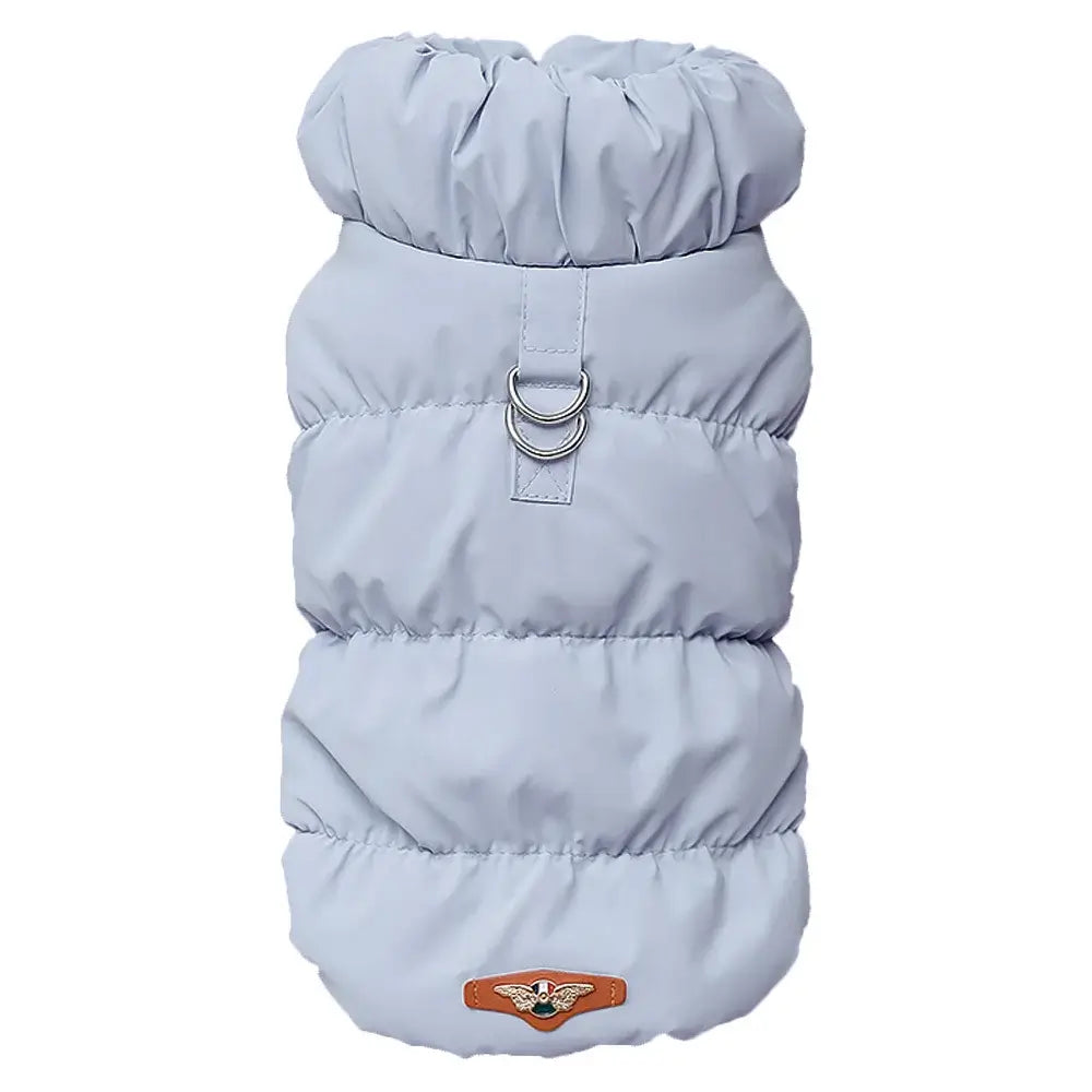 small dog winter coat padded windproof pet vest jacket for Chihuahua French Bulldog Poodle, warm blue winter dog clothes