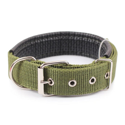 Solid Dog Collars  Nylon Dog Collar For Small Medium Large Dogs Teddy Keji Pitbull Bulldog Beagle in green color