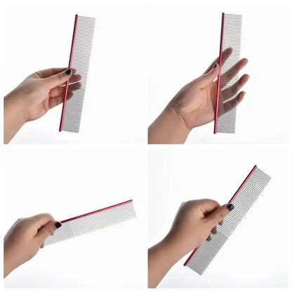 16/19/22cm Stainless Steel Pet Beauty Styling Comb Dog Grooming Combs Long Thick Hair Fur Removal Brush Pet Dog Grooming Combs