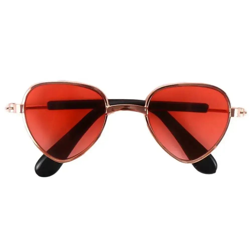 dog sunglasses for small dogs red-b metal frame pet sunglasses with red lenses for summer fashion photo props
