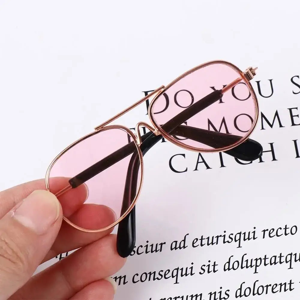 dog sunglasses for small dogs pink reflective pet eyewear with metal frame for fashion photos and cosplay