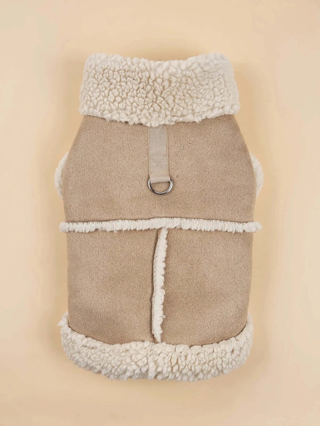 warm dog winter vest brown plush fleece dog jacket for small dogs and cats, autumn winter cold weather