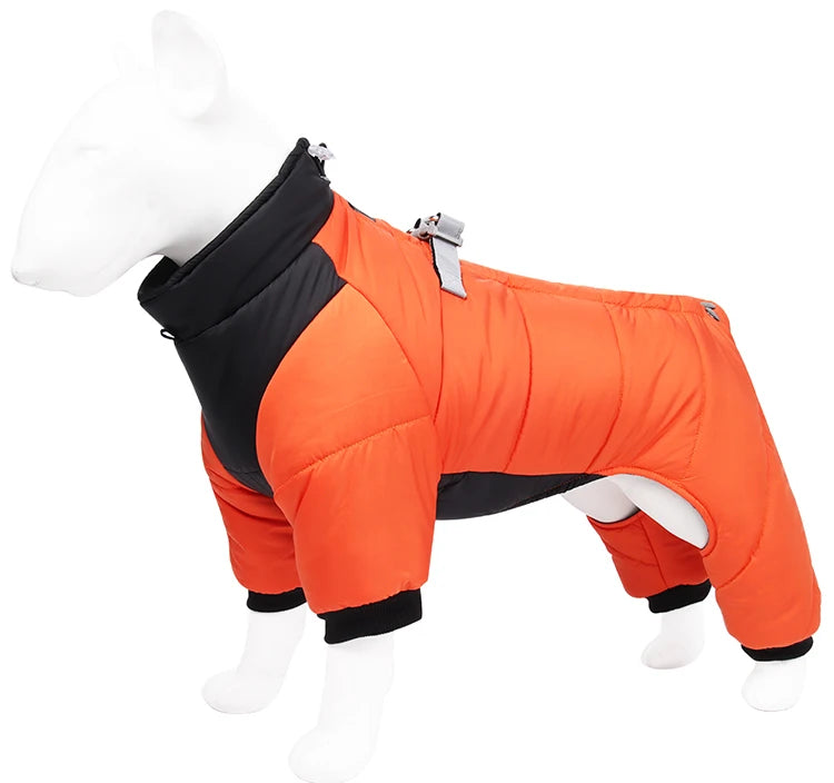 Dog Clothes Four Feet Clothing Warm Winter Coat Reflective Rainproof Dog Clothes Windproof Overall for Dogs Pet Cotton Clothes.