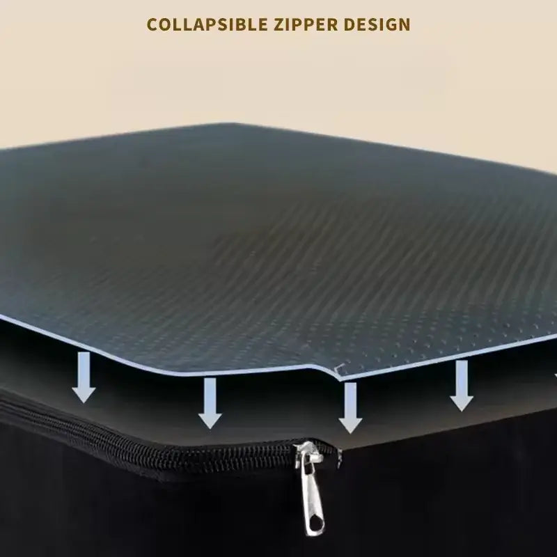 Collapsible zipper design for convenience and easy storage of washable memory foam dog stairs.