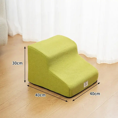 Washable dog stairs non slip pet steps for small dogs, yellow color, perfect for elderly pets, climbing ramp for bedside or sofa.