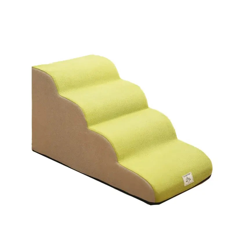 Washable dog stairs in green, designed as non slip dog stairs for small dogs, ideal for elderly pets to climb onto beds or sofas.