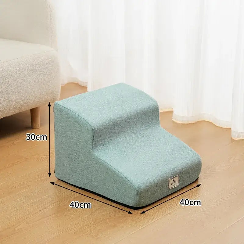 Washable non slip dog stairs for small dogs in blue, essential pet steps for elderly dogs to climb to bed or sofa.