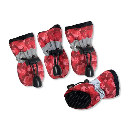 water-resistant dog shoes for large dogs red wool paw protectors for rainy weather and hot pavement