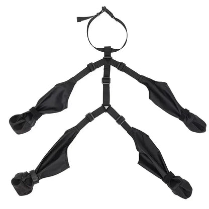 Waterproof dog boots non-slip harness with adjustable straps for secure outdoor walking.