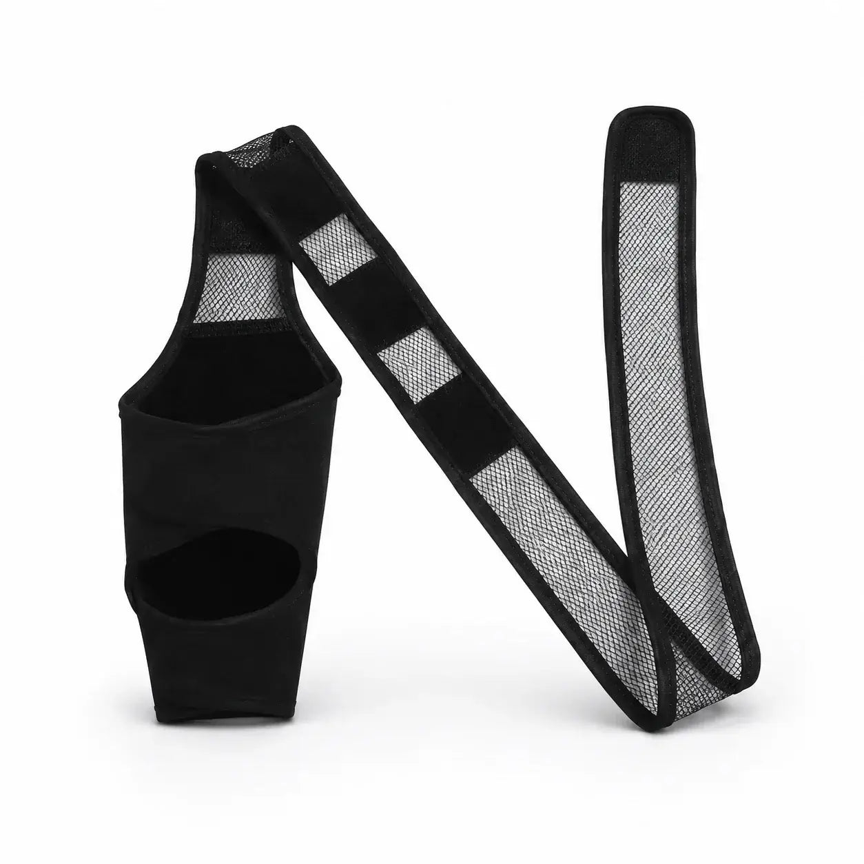 Waterproof dog boots non-slip black mesh pet harness with adjustable design for comfortable pet carrying.