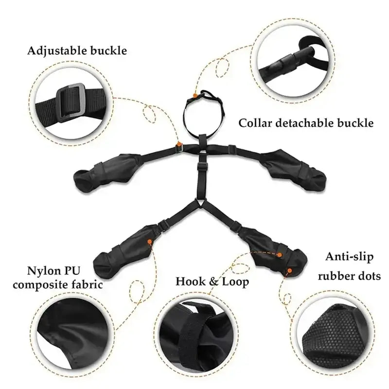 Waterproof dog boots non-slip features adjustable buckle, detachable collar buckle, and anti-slip rubber dots for secure fit.