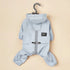 Blue waterproof dog raincoat hooded jumpsuit for small and medium dogs, polyester pet jacket for Chihuahua and Yorkshire