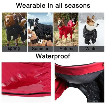 Waterproof dog winter coat for all seasons, reflective outdoor jacket with adjustable fit for small, medium, and large dogs