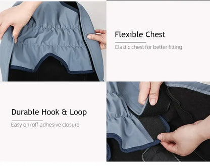 waterproof dog jacket for large dogs flexible chest, durable hook and loop closure, soft shell reflective coat