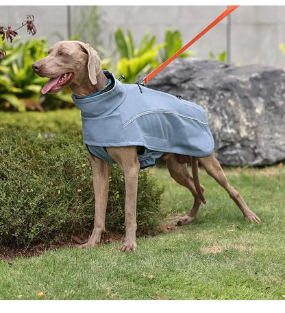 waterproof dog jacket for large dogs blue reflective soft shell coat with leash opening for outdoor wear