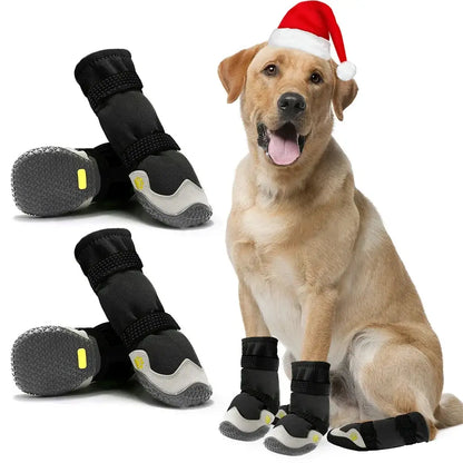 waterproof dog boots for large dogs for hot pavement, winter snow, non-slip paw protector booties for medium and large dogs