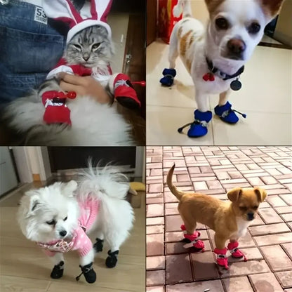 waterproof dog boots for cats and small dogs, soft bottom pet shoes for outdoor rain protection