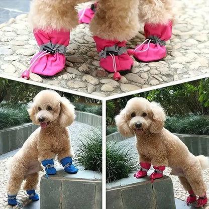 waterproof dog boots for small dogs, soft bottom pet shoes for outdoor rain protection and traction