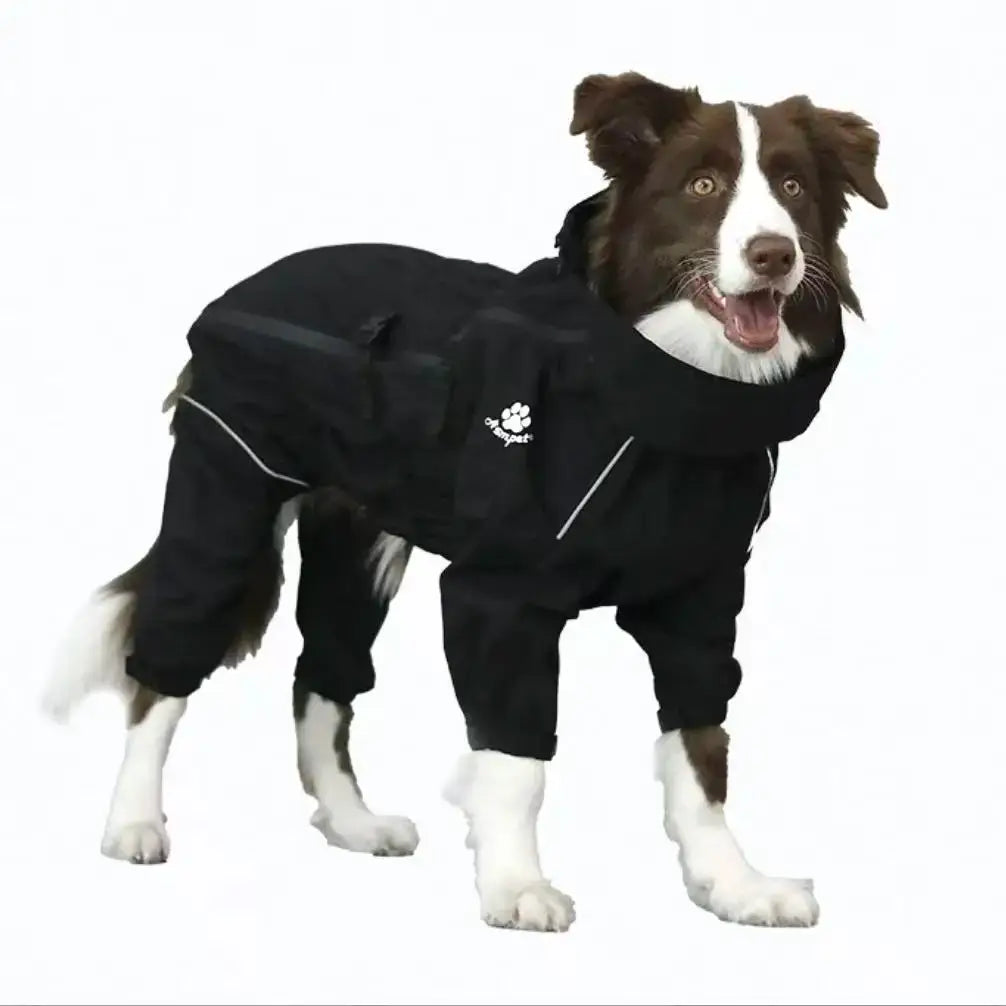 Pet Dog Coat Outdoor Jacket Pet Waterproof Winter Warm Clothes Big Jumpsuit Reflective Raincoat For Medium Large Dogs