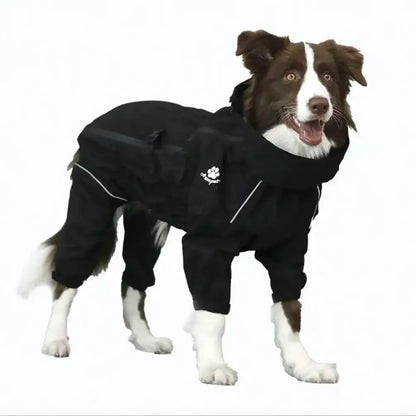 Pet Dog Coat Outdoor Jacket Pet Waterproof Winter Warm Clothes Big Jumpsuit Reflective Raincoat For Medium Large Dogs