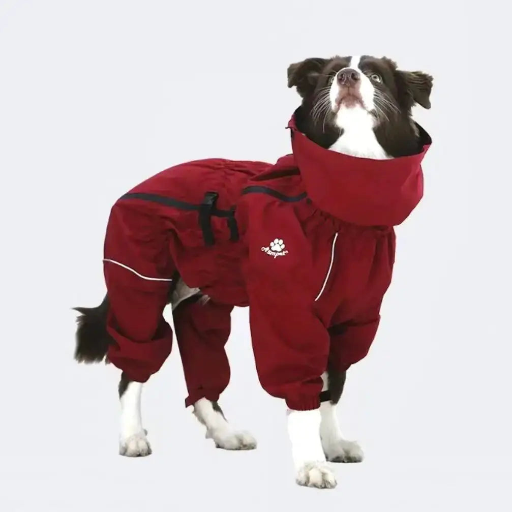 Pet Dog Coat Outdoor Jacket Pet Waterproof Winter Warm Clothes Big Jumpsuit Reflective Raincoat For Medium Large Dogs