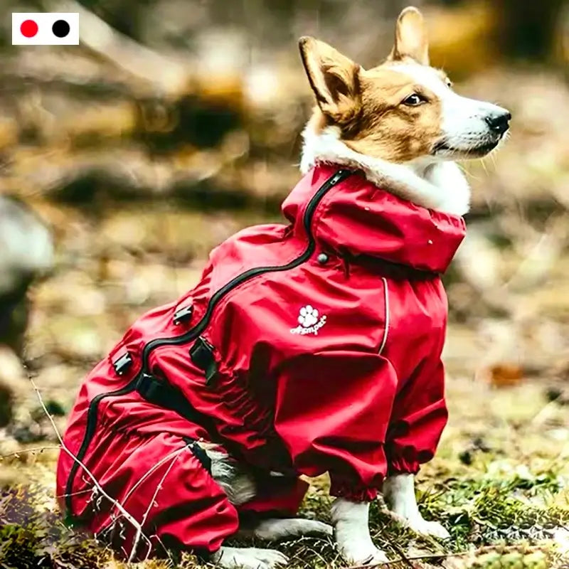 waterproof dog winter coat red reflective outdoor jumpsuit for small, medium, and large dogs