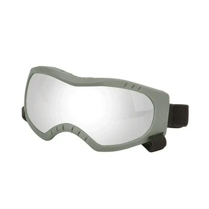 dog sunglasses with green silver frame, windproof outdoor eye protection for dogs, wide goggles, China Mainland