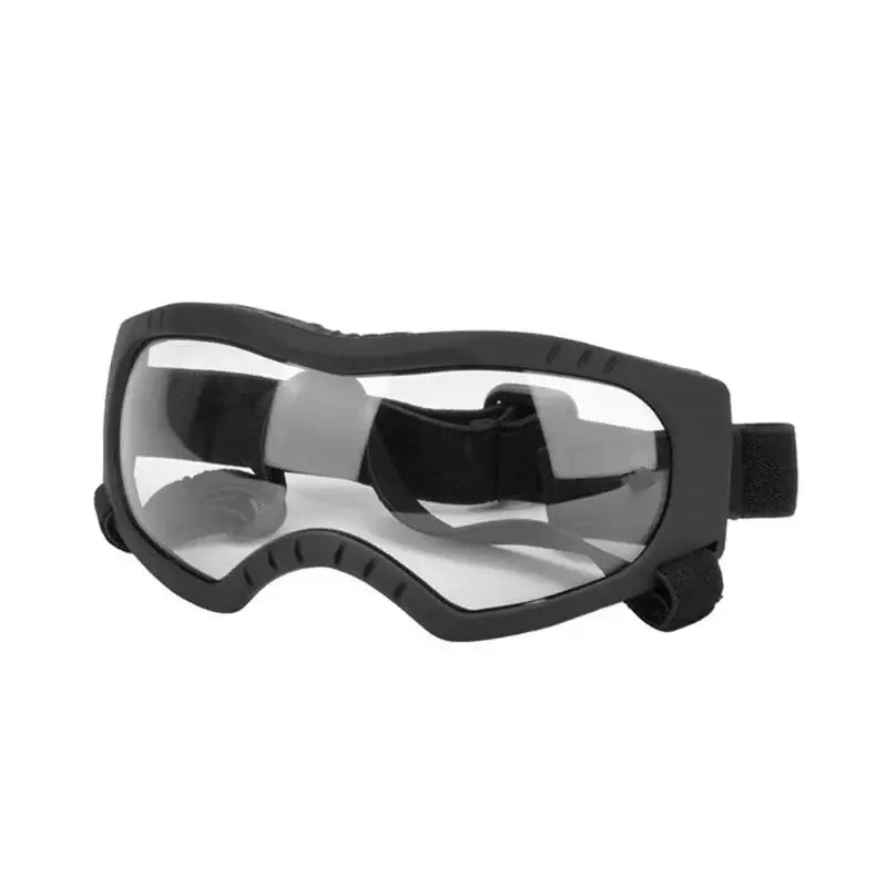 Black dog sunglasses with windproof wraparound lens, adjustable strap, outdoor eye protection, shipped from China Mainland