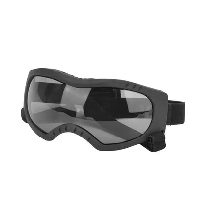 dog sunglasses, black gray windproof pet eye protection goggles with durable plastic lens for outdoor sports